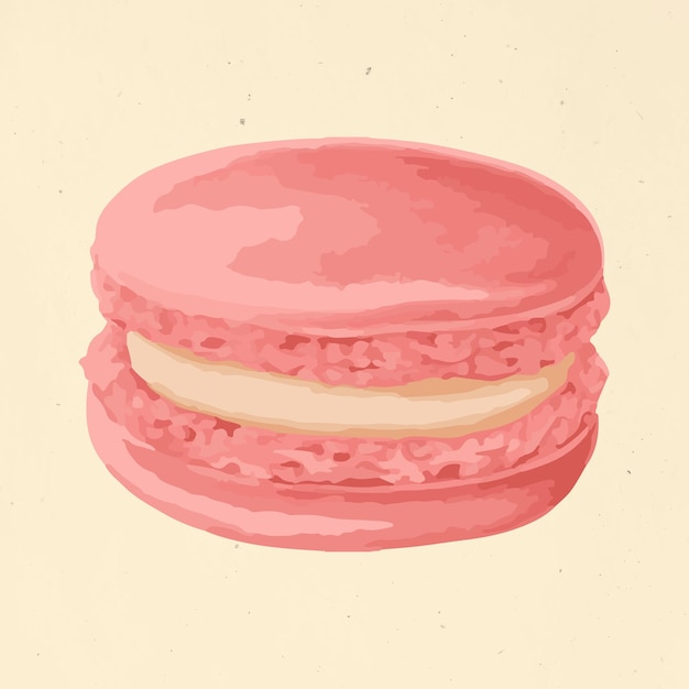 Free Vector vectorized hand drawn pink macaron sticker design resource