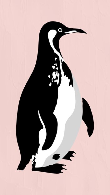 Vectorized penguin sticker overlay design element