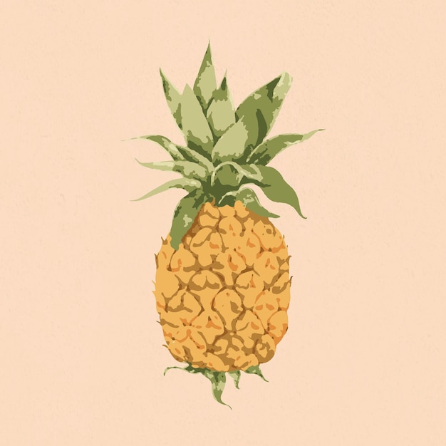 Free Vector vectorized pineapple on a beige background