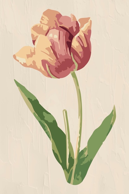 Free Vector vectorized tulip flower sticker overlay design element