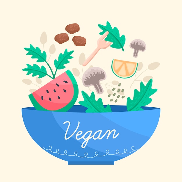 Free vector vegan food in blue bowl