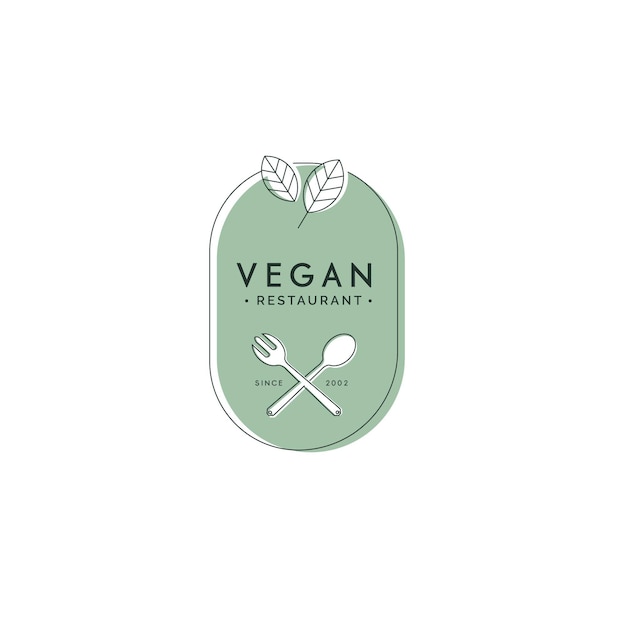 Free vector vegan food restaurant logo