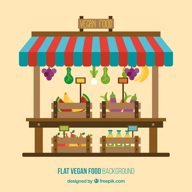 Free Vector vegan food shop background