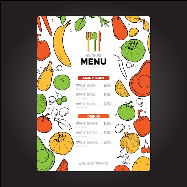 Vegan restaurant cover template menu