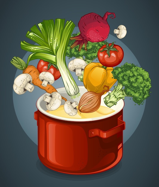 Vegetable soup illustration