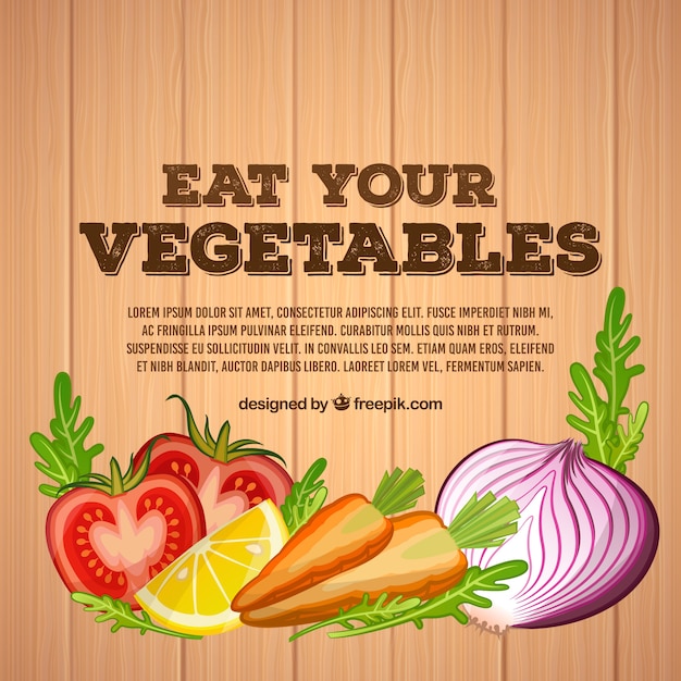 Vegetables background with flat design