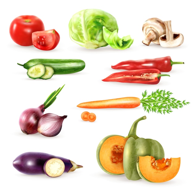 Vegetables Decorative Icons Collection