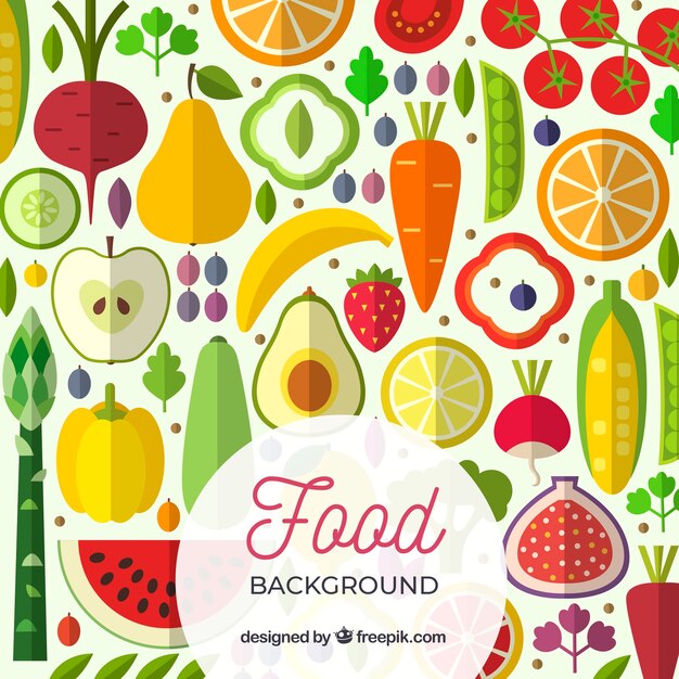 Vegetables and fruits background