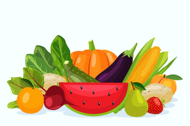 Vegetables and fruits background