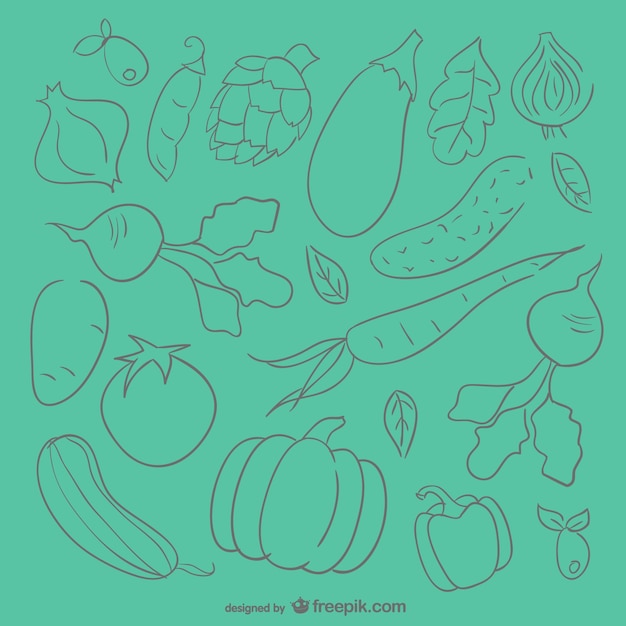 Vegetables sketch background