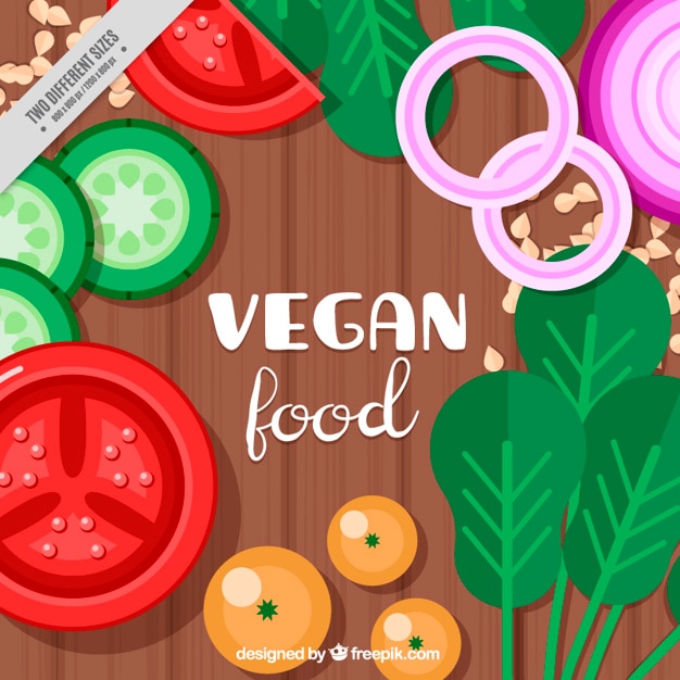 Free Vector vegetables on the table background 