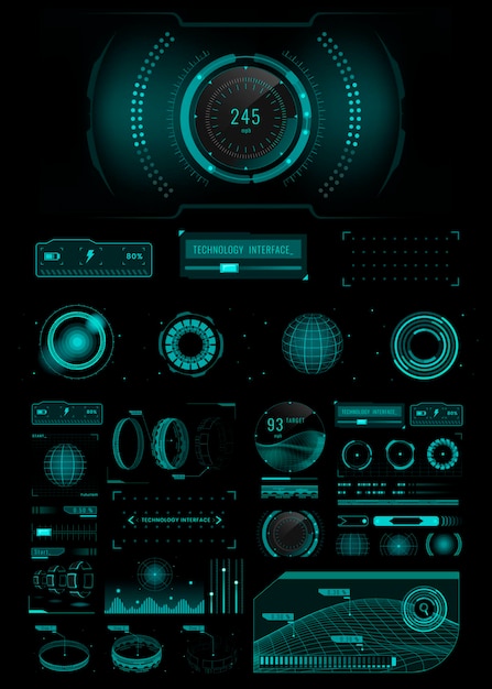 Free Vector velocity technology interface template design elements