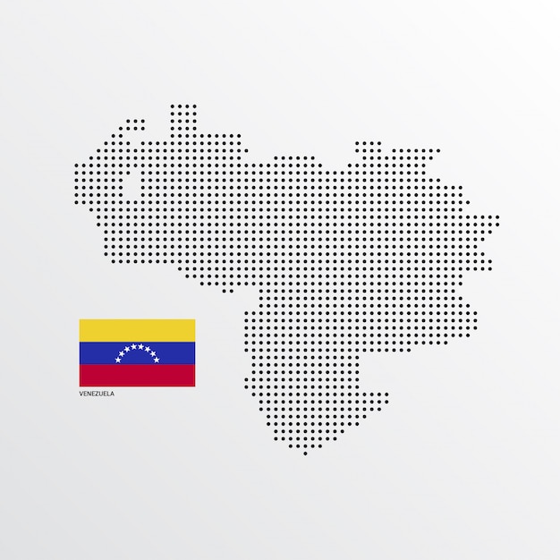 Venezuela Map design with flag and light background vector 