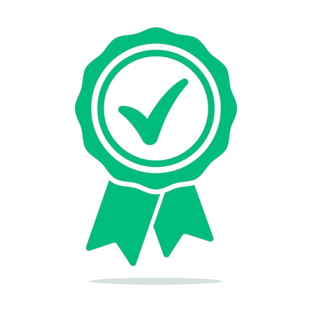 Free Vector verified ribbon check mark green