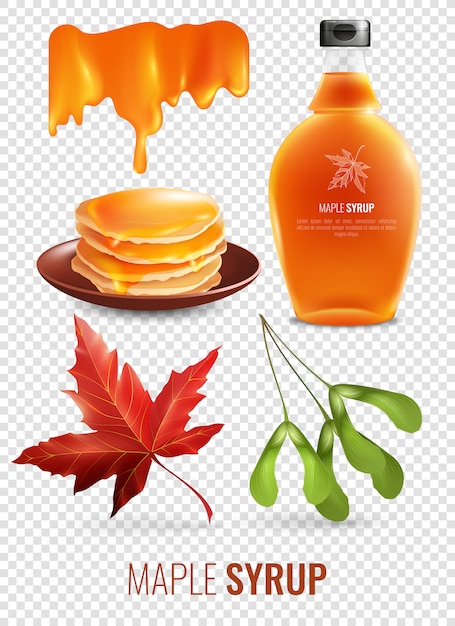 Free Vector vermont maple syrup set