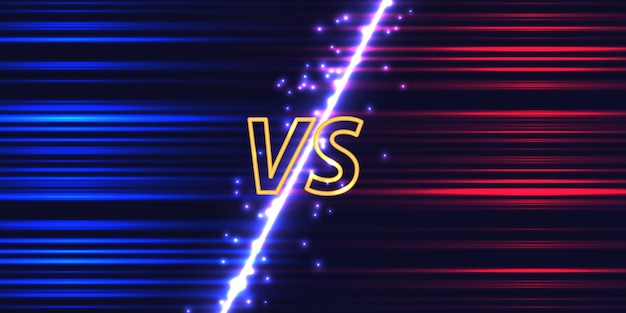 Versus screen with neon glow effect