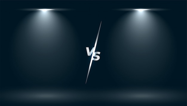 Free vector versus vs screen with two focus light effect