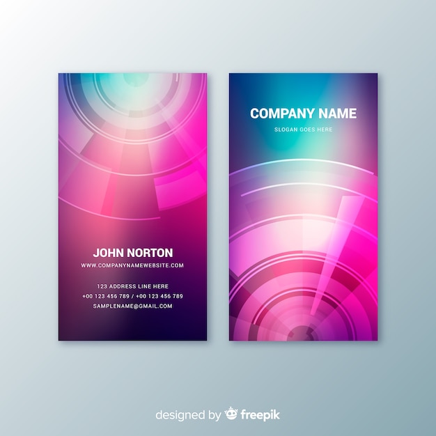 Free Vector vertical abstract colorful gradient business card