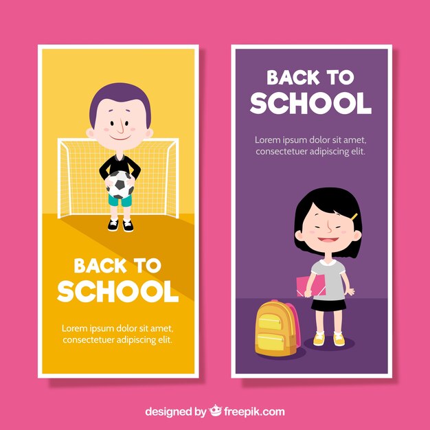 Vertical back to school banners