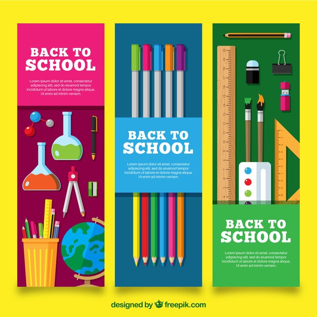 Vertical back to school banners