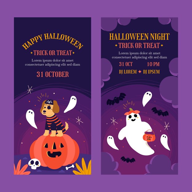 Vertical banner template for halloween season