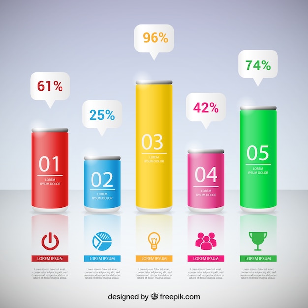 Free Vector vertical bars infographic