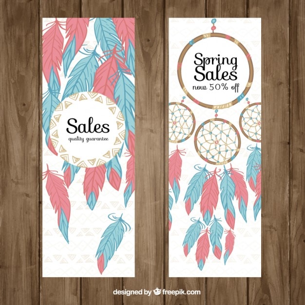 Free Vector vertical boho style banners