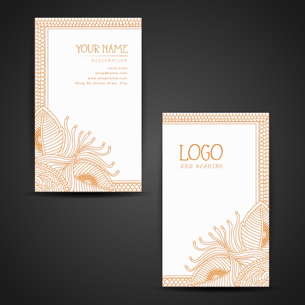 Vertical business card template