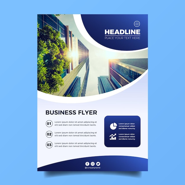 Vertical business flyer template