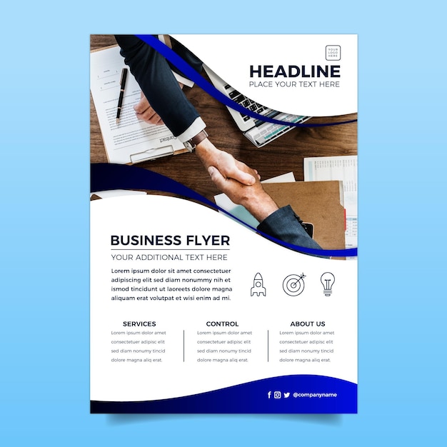 Free Vector vertical business flyer template