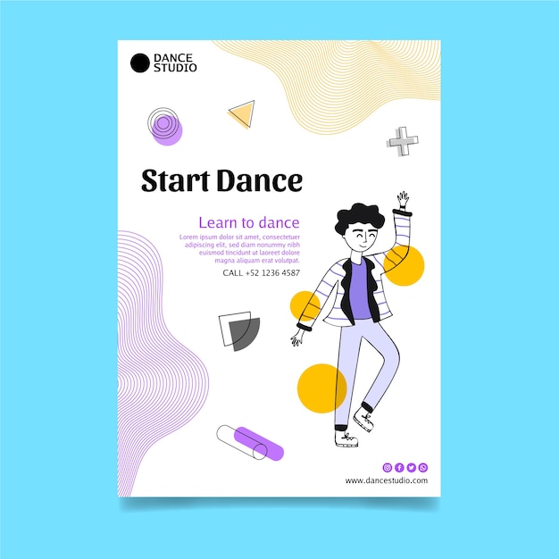 Vertical dancing poster template