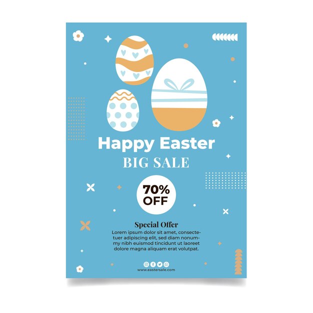 Vertical easter sale flyer template