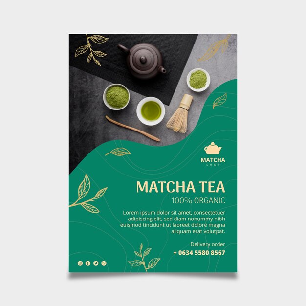 Vertical flyer for matcha tea