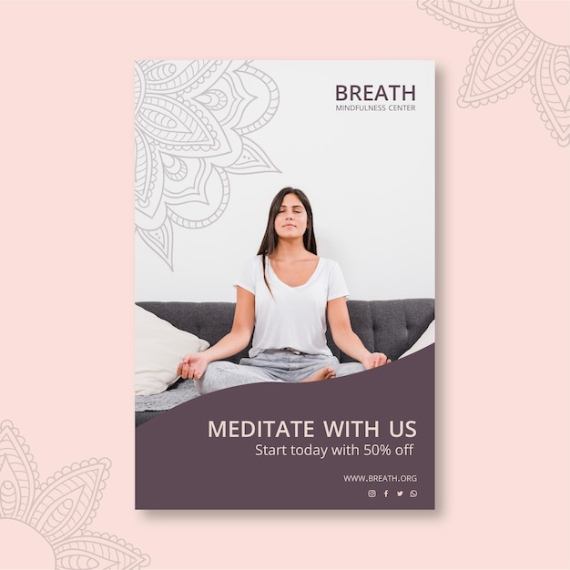 Vertical flyer for meditation and mindfulness