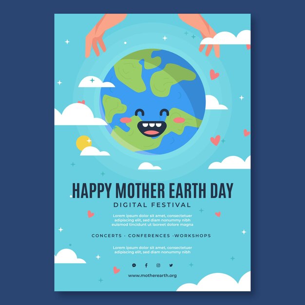 Vertical flyer template for mother earth day celebration