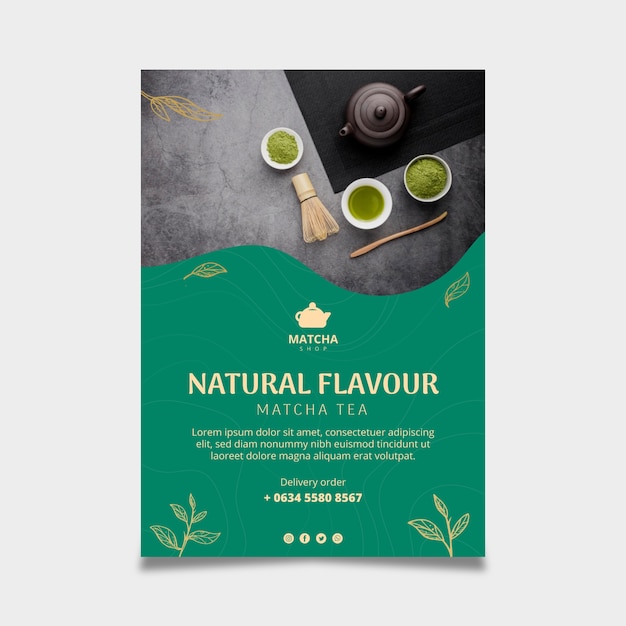 Vertical poster for matcha tea