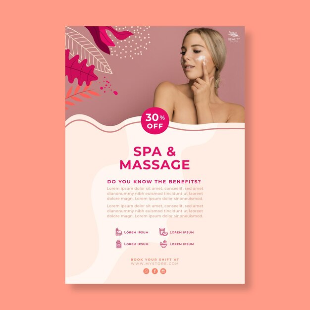 Vertical poster template for beauty salon