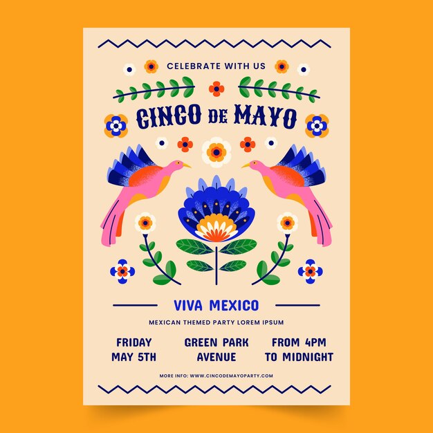 Vertical poster template for cinco de mayo celebration