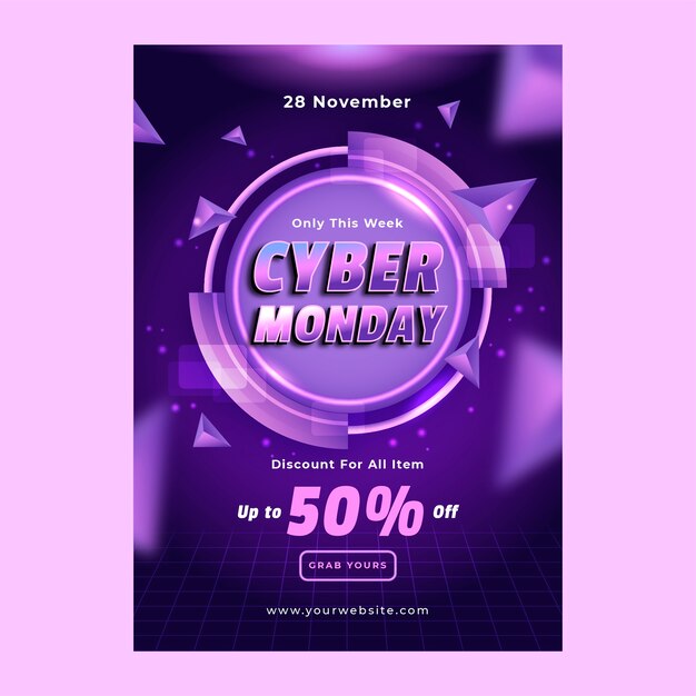 Vertical poster template for cyber monday sale