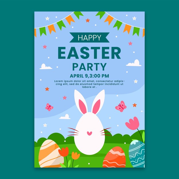 Vertical poster template for easter celebration