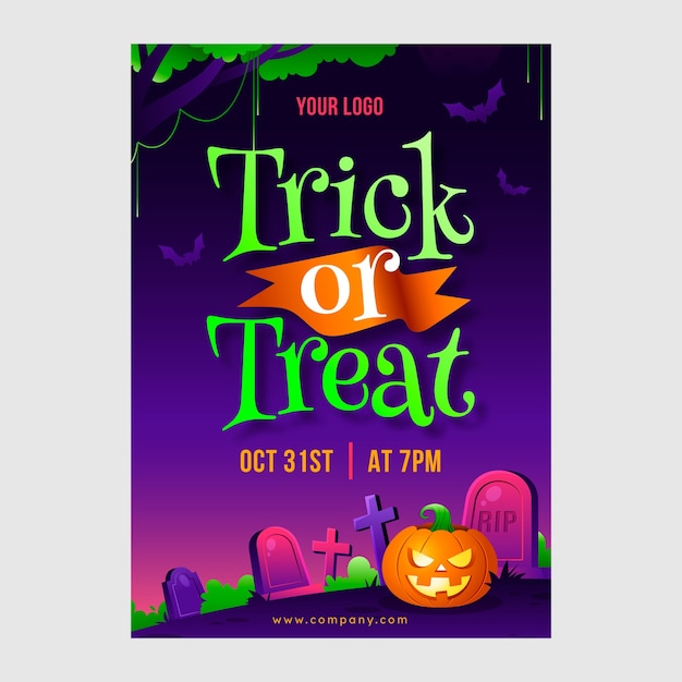 Vertical poster template for halloween celebration