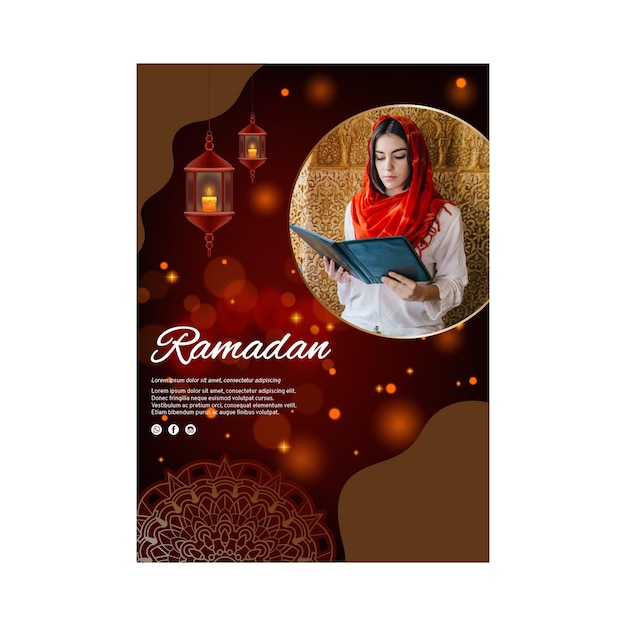 Vertical poster template for ramadan