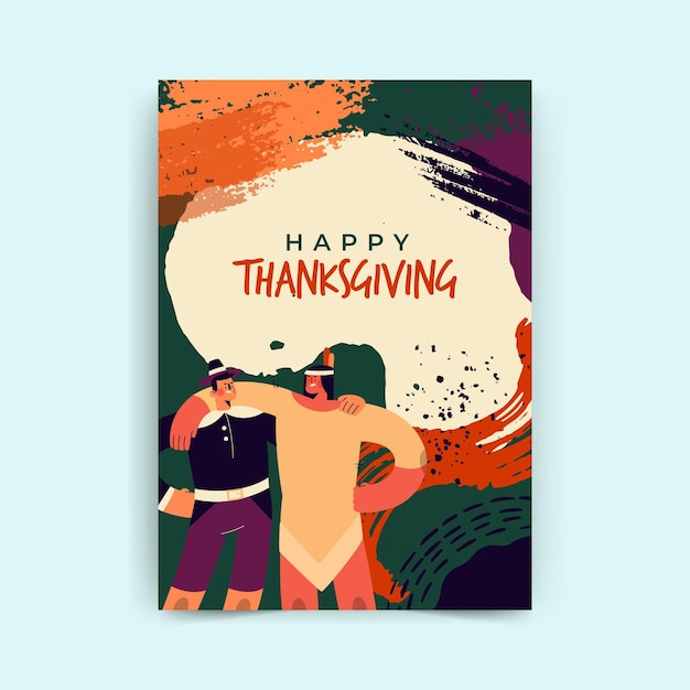 Vertical thanksgiving card template