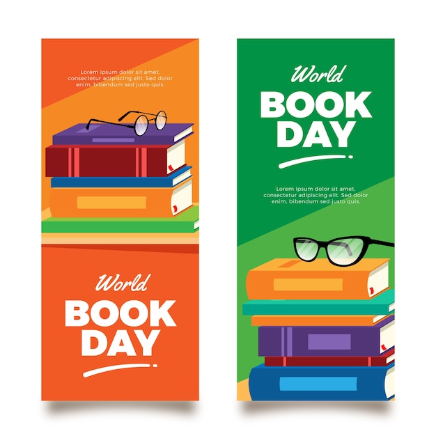 Vertical world book day banners