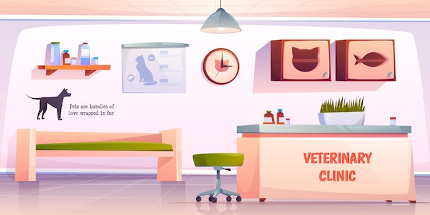 Vet clinic reception illustration