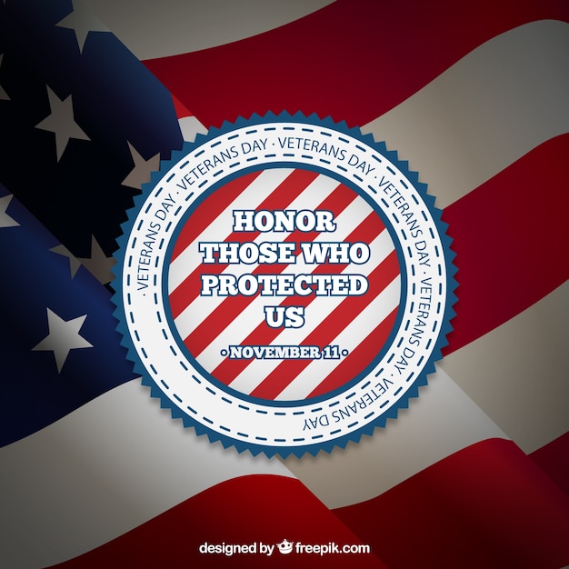 Free vector veterans day badge