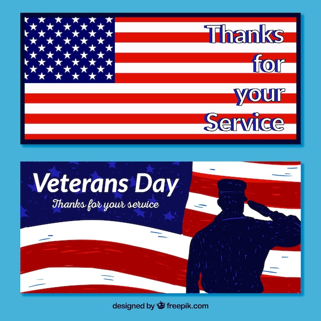 Free Vector veterans day banners