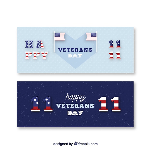 Free Vector veterans day banners