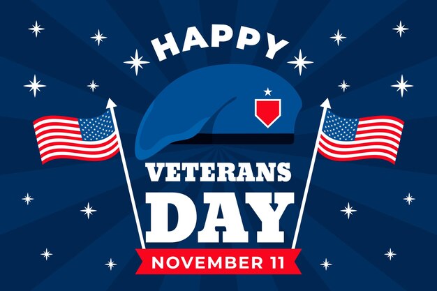 Veterans day in flat design