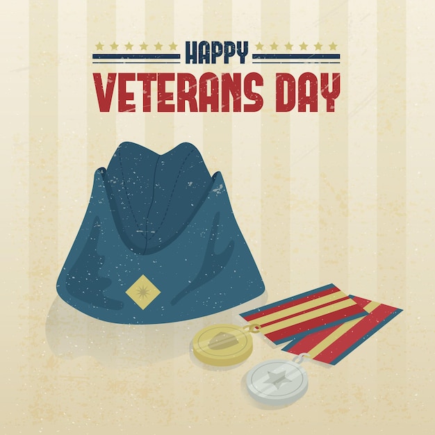 Veterans day in flat design